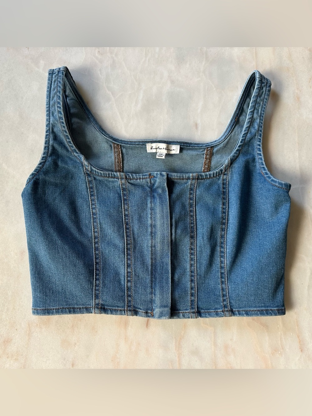 Corset Denim Tank Top